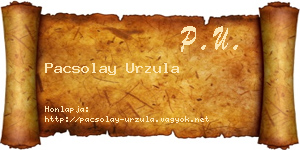 Pacsolay Urzula névjegykártya